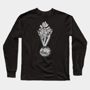 Black and white Hyacinth Long Sleeve T-Shirt